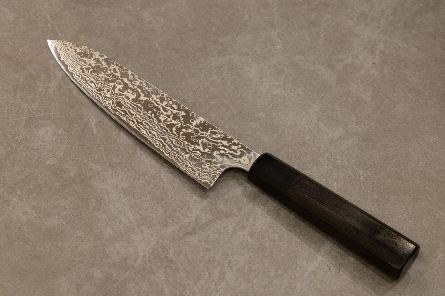 初心弥氏良寬銀河ニッケルダマスカスATS34三徳180mm/初心弥氏良宽银河系列镍大马ATS34三德180mm/ECHIZEN UCHIHAMONO Japanese Santoku knife Yoshihiro Yauji ATS-34