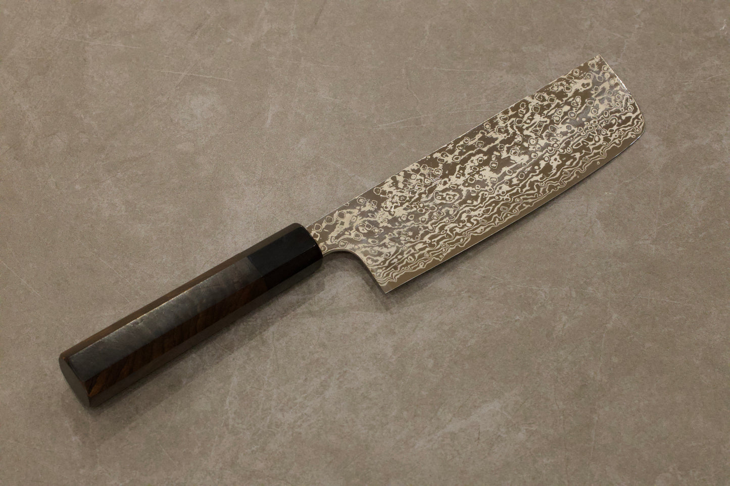 初心弥氏良寬銀河ニッケルダマスカスATS34菜切170mm/初心弥氏良宽银河系列镍大马ATS34菜切170mm/ECHIZEN UCHIHAMONO Japanese Nakiri knife Yoshihiro Yauji ATS-34