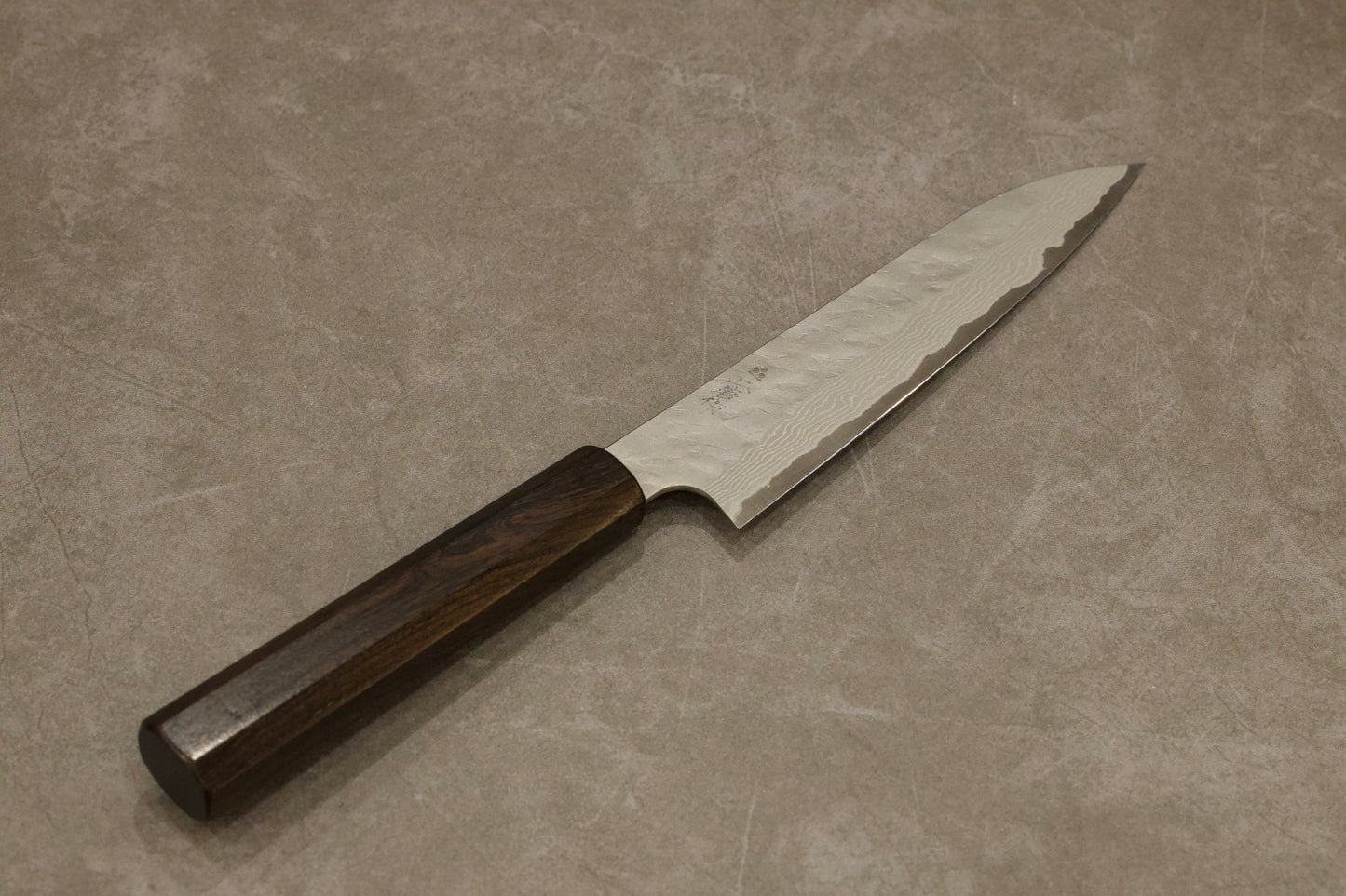 二唐刃物家庭用33层大马士革花纹槌目VG10小刀150mm/家庭用33層ダマスカス槌目VG10ペティナイフ150mm/Nigara Hamono Japanese Petty-Utility knife 33layer Damascus VG10