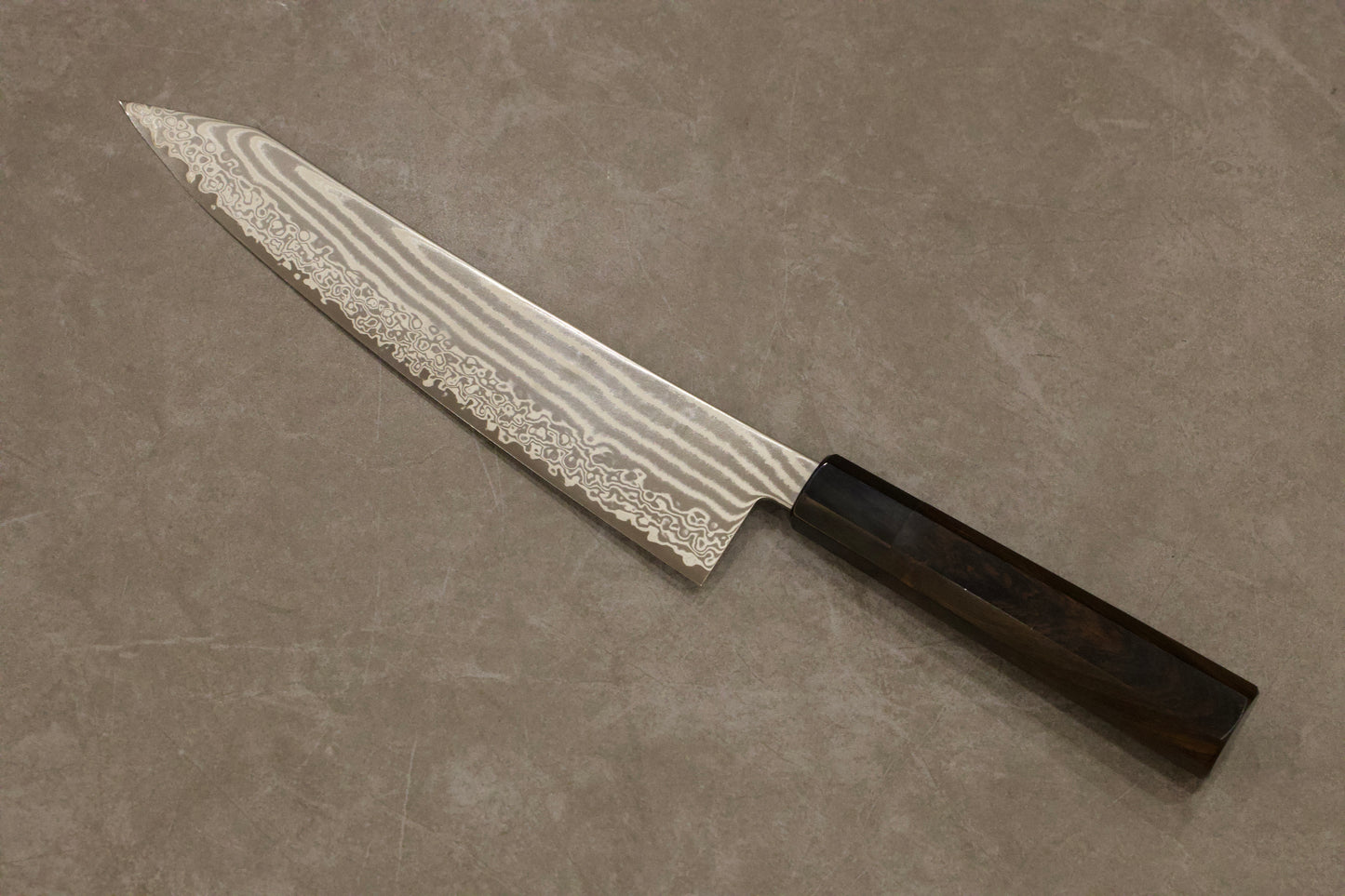 初心刃物ニッケルダマスカスATS34切付牛刀240mm/初心镍大马ATS34切付牛刀240mm/HATSUKOKOROHAMONO Japanese chef knife Gyuto ATS-34 24cm 9.45 inch