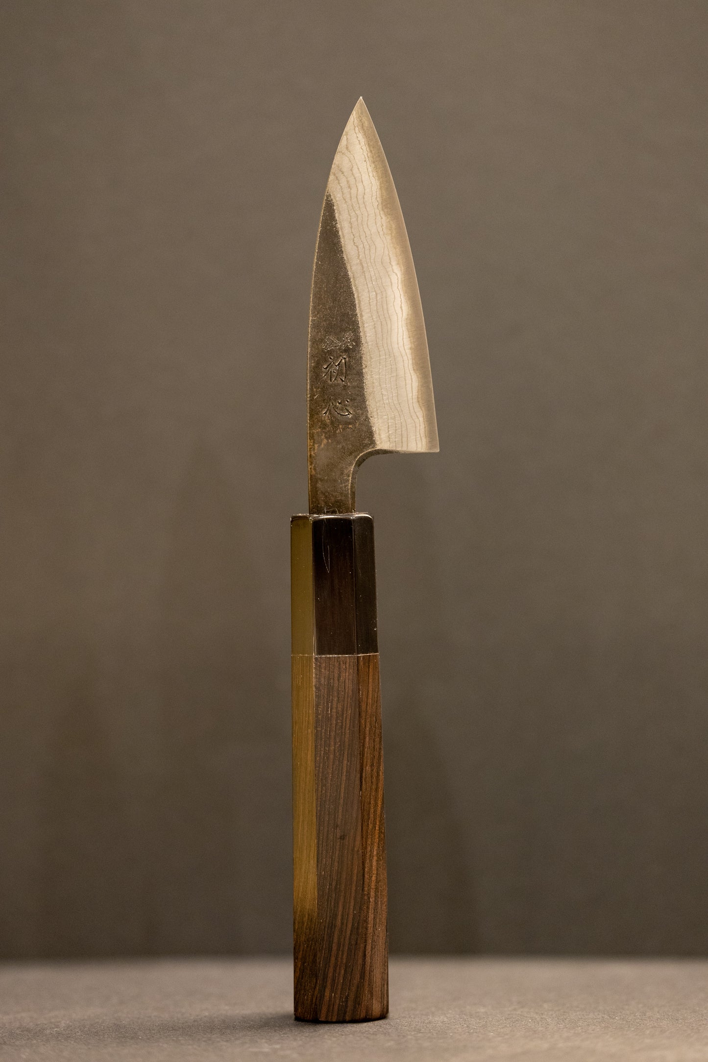Hatsukokoro Kumokage Aogami #2 Kurouchi Damascus Petty 80mm 初心雲影青二鋼黒打ダマスカスペティナイフ80mm