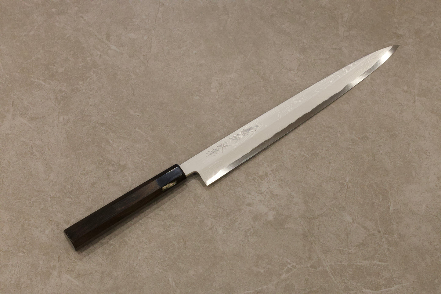 山脇刃物製作所墨流し青一鋼正夫柳刃300mm/山脇刃物乡右马允义弘青一墨流大马正夫柳刃300mm