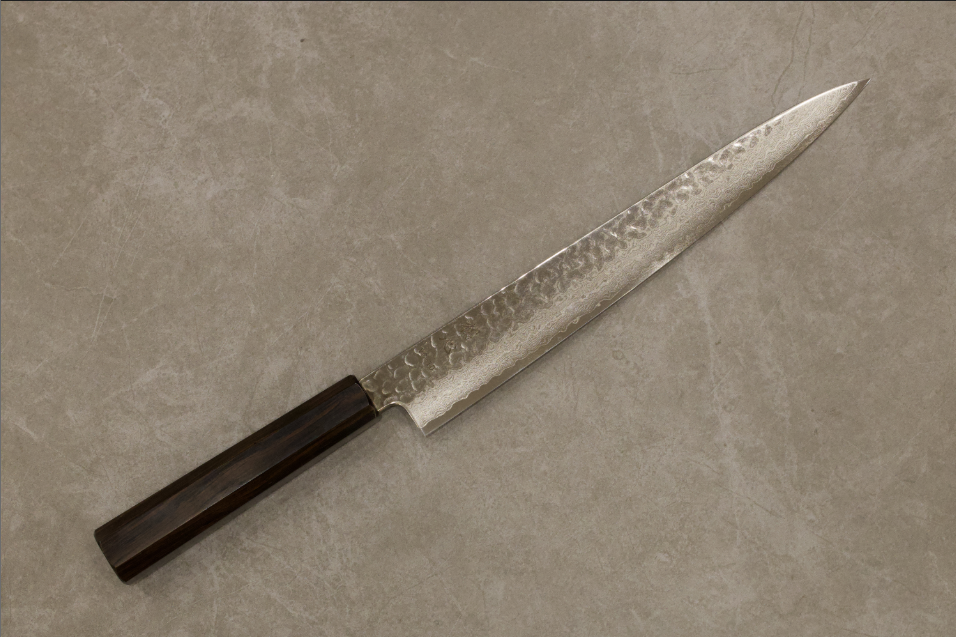 初心VG10ダマスカス槌目筋引270mm/初心VG10大马士革花纹槌目筋引270mm/HATSUKOKOROHAMONO Japanese sujihiki knife VG10 Damascus 270mm