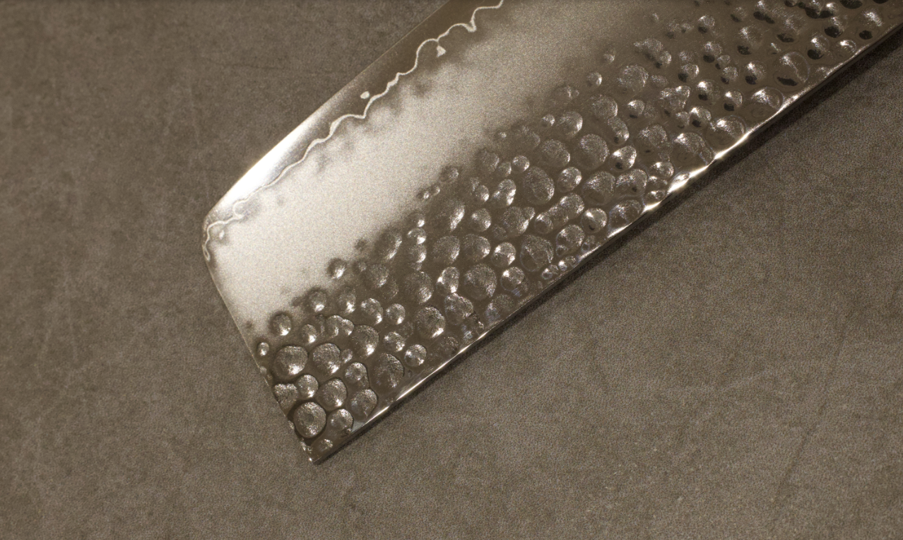 初心VG10三層鋼槌目菜切り170mm/初心VG10三层槌目菜切170mm/HATSUKOKOROHAMONO Japanese Nakiri knife VG10 3-Layer Hammered 170mm