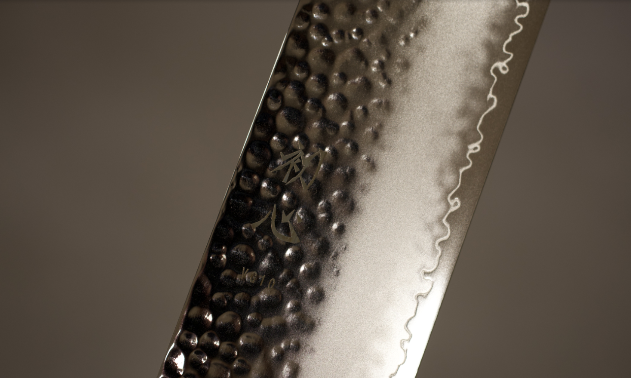 初心VG10三層鋼槌目菜切り170mm/初心VG10三层槌目菜切170mm/HATSUKOKOROHAMONO Japanese Nakiri knife VG10 3-Layer Hammered 170mm