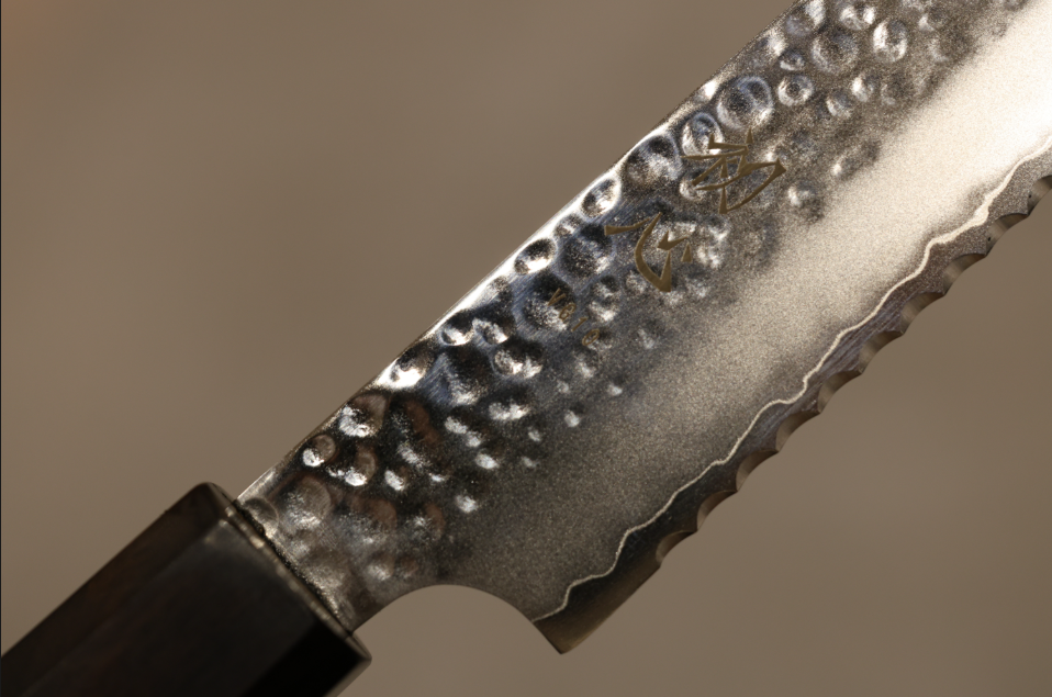 初心VG10三層鋼槌目パン切り210mm/初心VG10三层槌目面包刀210mm/HATSUKOKOROHAMONO Japanese bread knife VG10 3-Layer Hammered 210mm