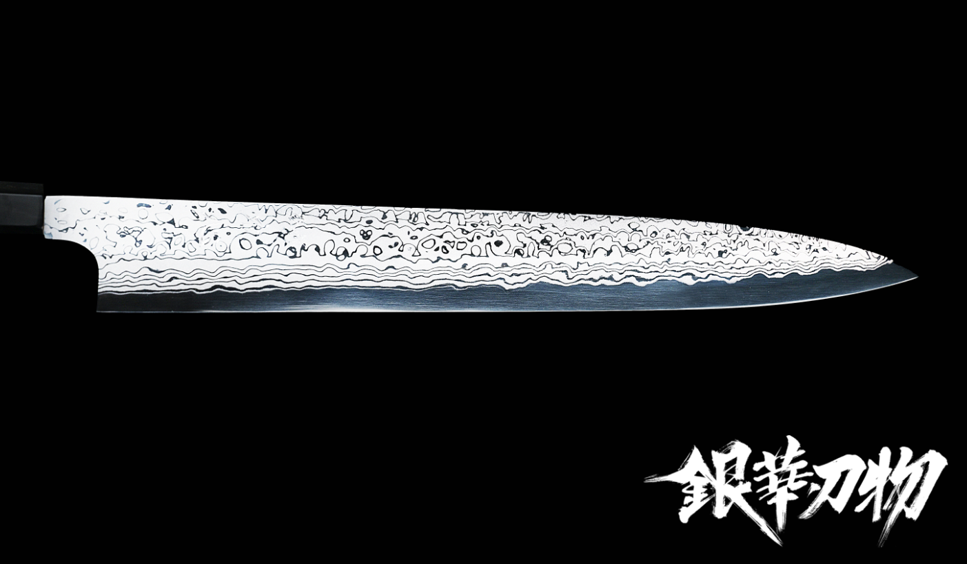 HATSUKOKORO ECHIZEN Yauji Aogami #2 Damascus Yanagiba 300mm 初心越前弥氏良寬青二鋼ダマスカス正夫柳刃300mm