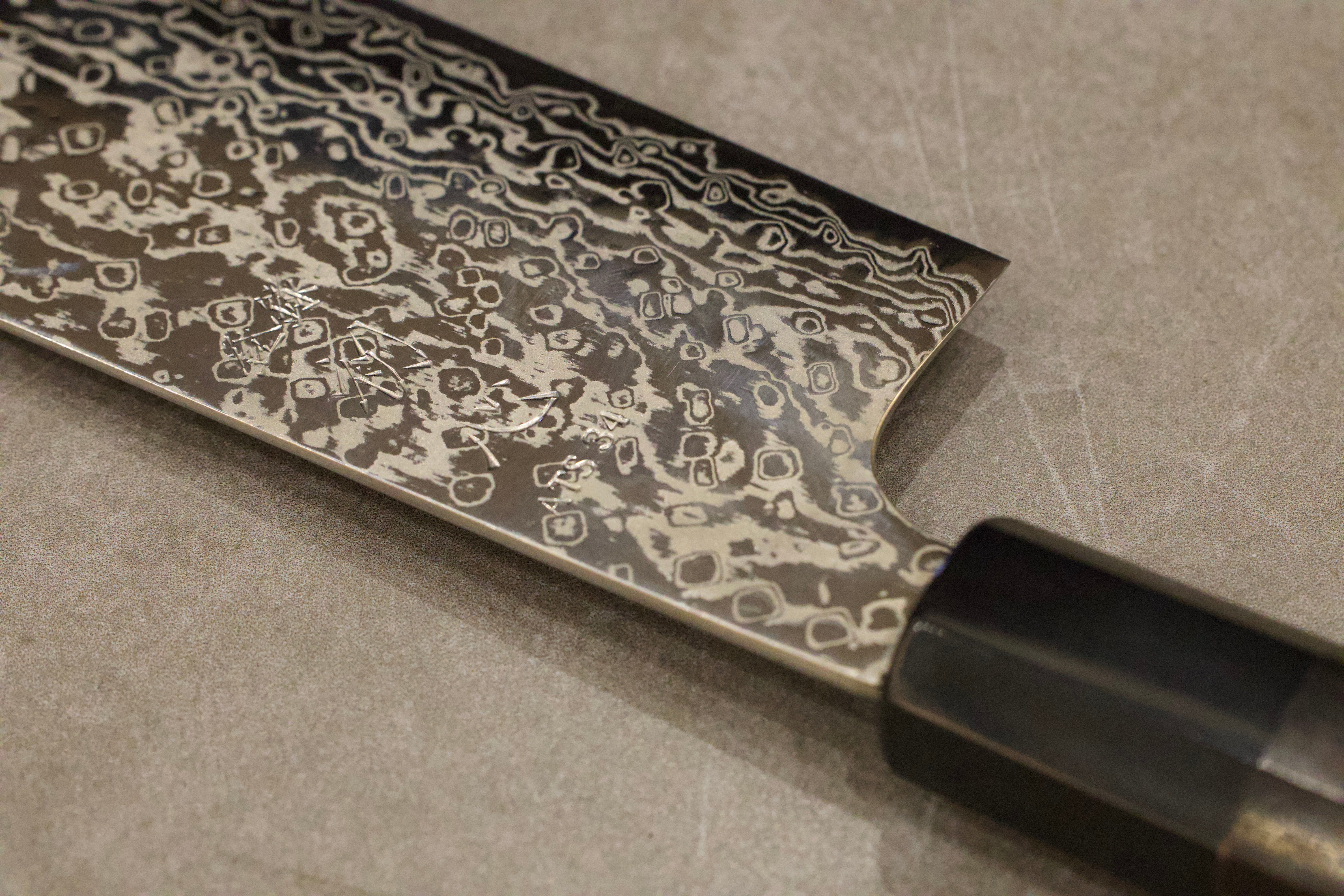 銀菜壺 初心弥氏良寬銀河ニッケルダマスカスATS34菜切170mm/初心弥氏良