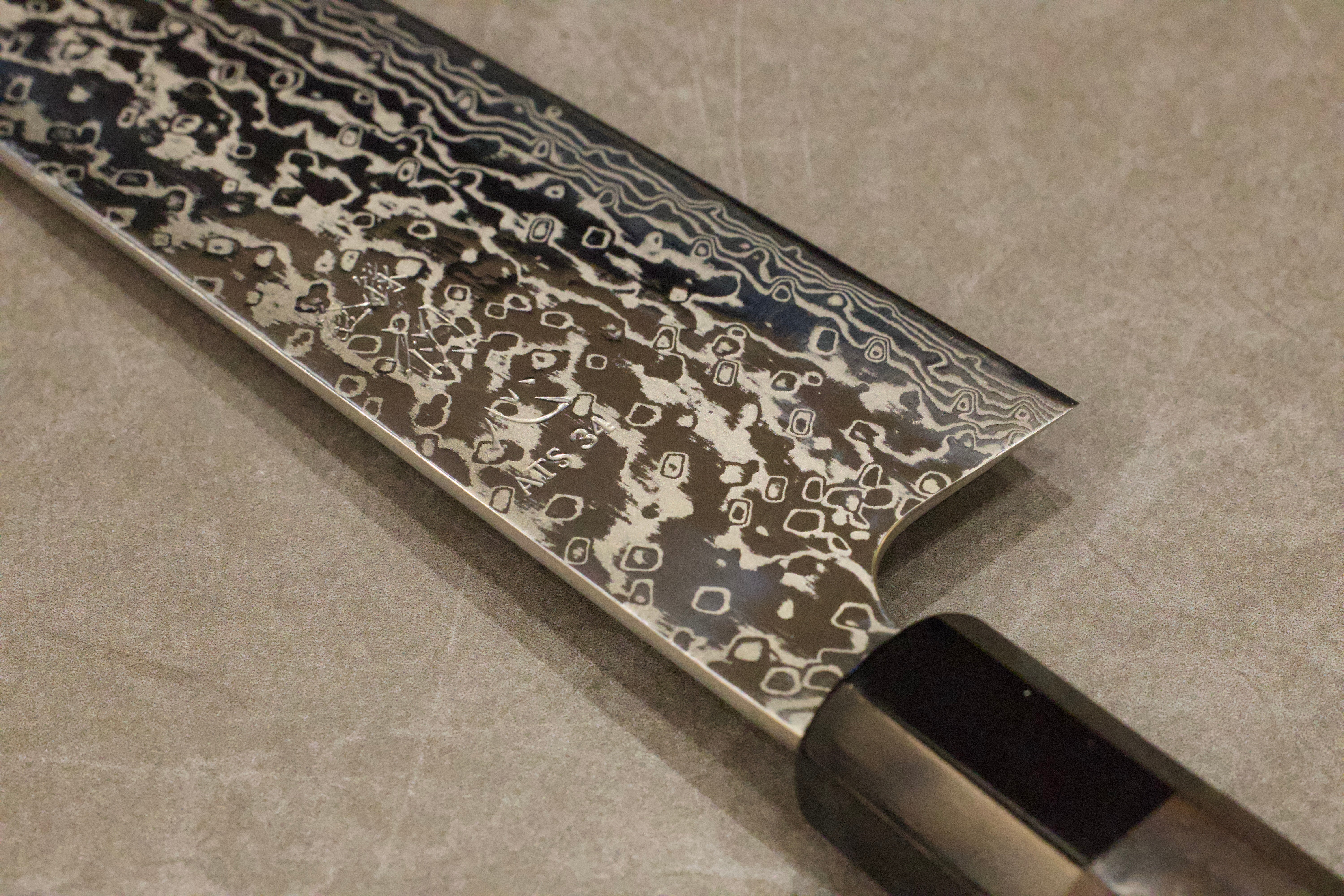 HATSUKOKORO ECHIZEN Yauji Nickel Damascus ATS-34 Gyoto 240mm 初心