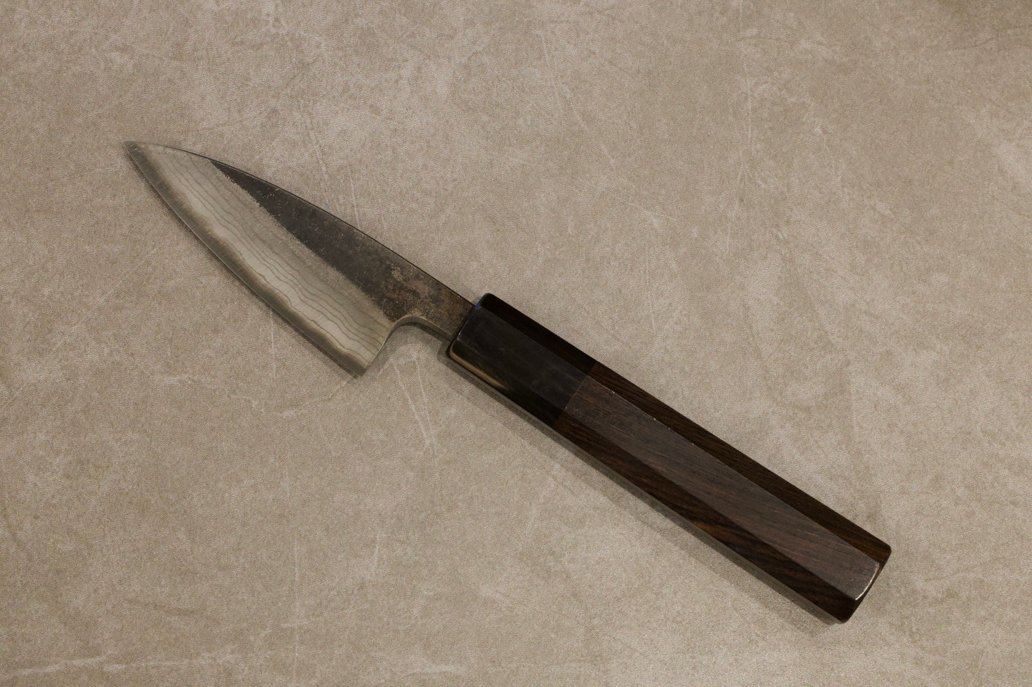 Hatsukokoro Kumokage Aogami #2 Kurouchi Damascus Petty 80mm 初心雲影青二鋼黒打ダマスカスペティナイフ80mm