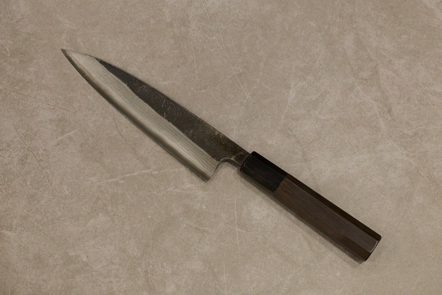 Hatsukokoro Kumokage Aogami #2 Kurouchi Damascus Petty 150mm 初心雲影青二鋼黒打ダマスカスペティナイフ150mm
