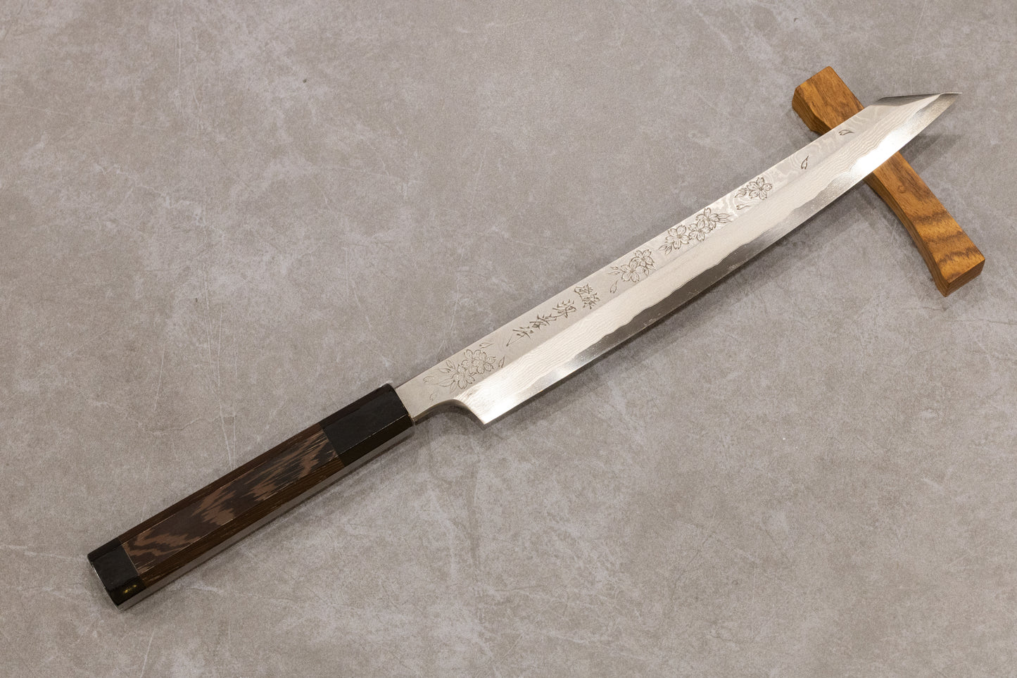 MICHIKO KUBOTA Hanahubuki Damascus Kiritsuke Yanagiba 300mm 堺孝行窪田美知子華吹雪墨流し銀三鋼切付柳刃300mm