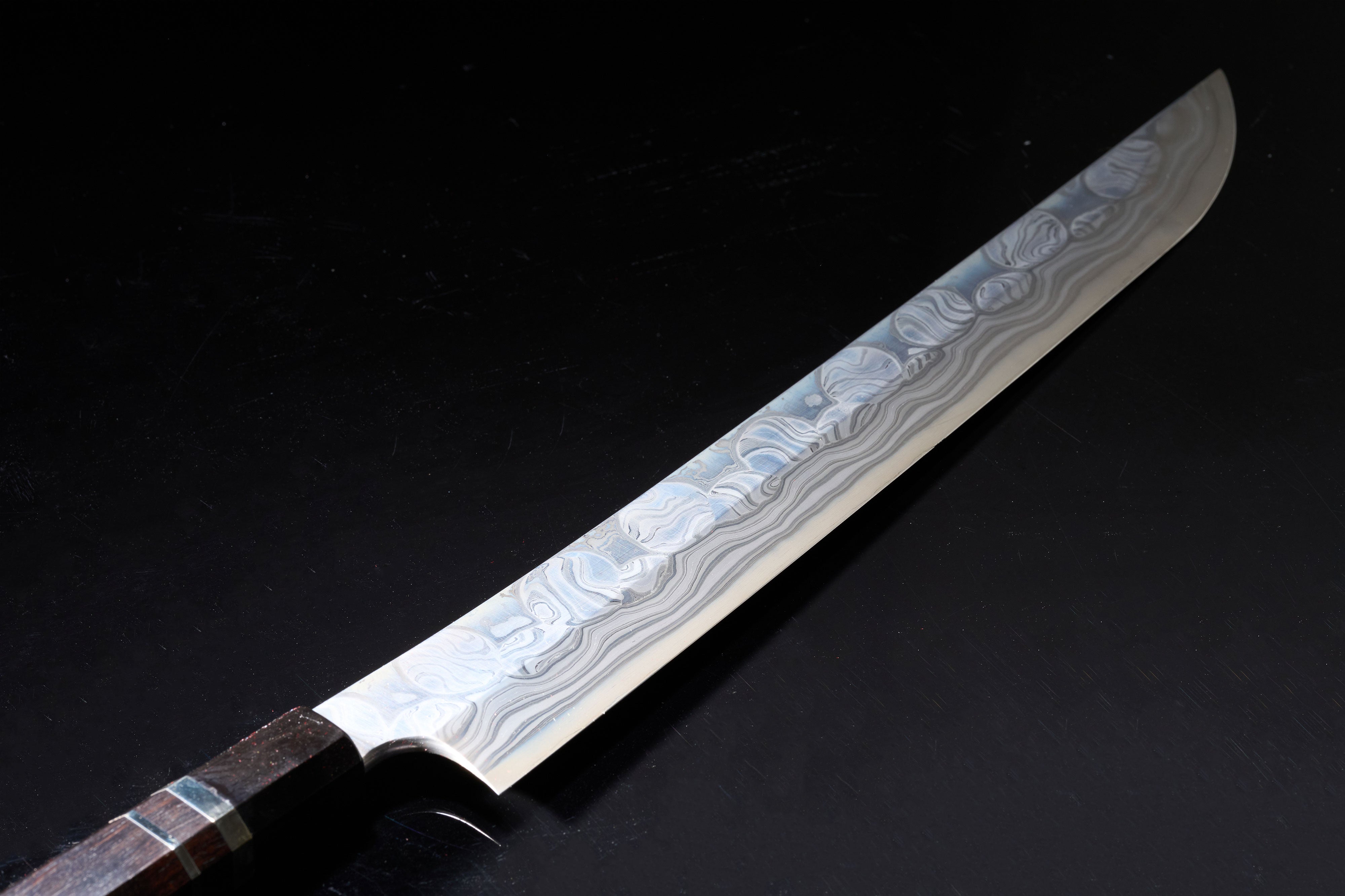 二唐刃物鍛造所日本刺身刀先丸柳刃无限梦幻系列青二钢白二钢双刃钢30cm 