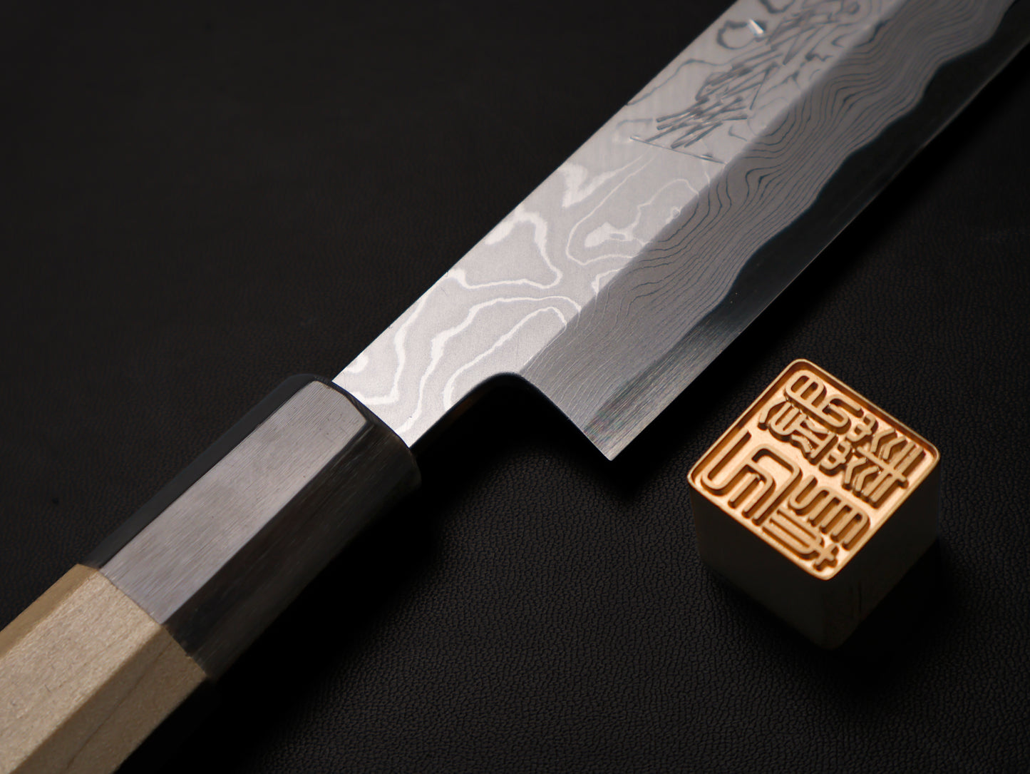 Yamawaki Hamono Suminagashi Aogami #1 Fugubiki（sashimi） 300mm 山脇墨流し青一鋼河豚引ふぐ引300mm
