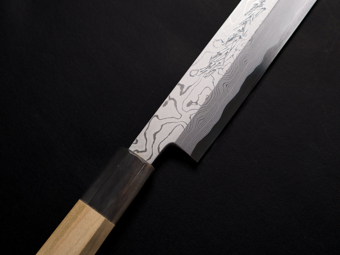 Yamawaki Hamono Suminagashi Aogami #1 Fugubiki（sashimi） 300mm 山脇墨流し青一鋼河豚引ふぐ引300mm