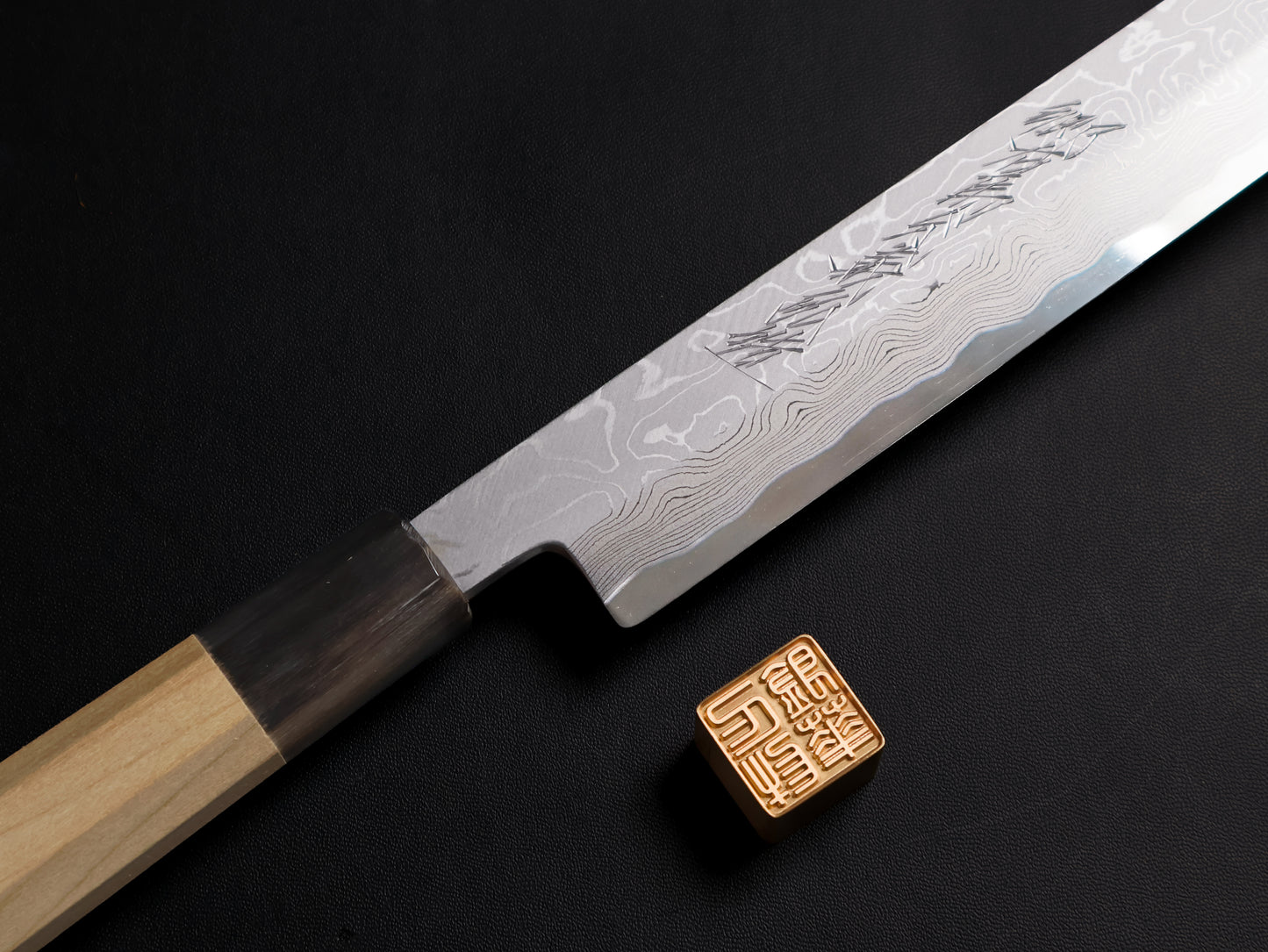 Yamawaki Hamono Suminagashi Aogami #1 Fugubiki（sashimi） 300mm 山脇墨流し青一鋼河豚引ふぐ引300mm