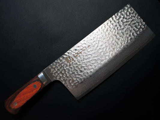 Sakai Takayuki 33 Layer Damascus VG10 Chinese Cleaver 195×85mm 堺孝行 07403 洋ハンドル 33層ダマスカス 槌目 VG10 中華包丁 195×85mm