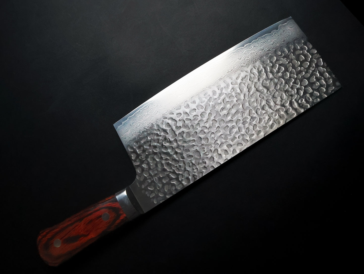 Sakai Takayuki 33 Layer Damascus VG10 Chinese Cleaver 195×85mm 堺孝行 07403 洋ハンドル 33層ダマスカス 槌目 VG10 中華包丁 195×85mm