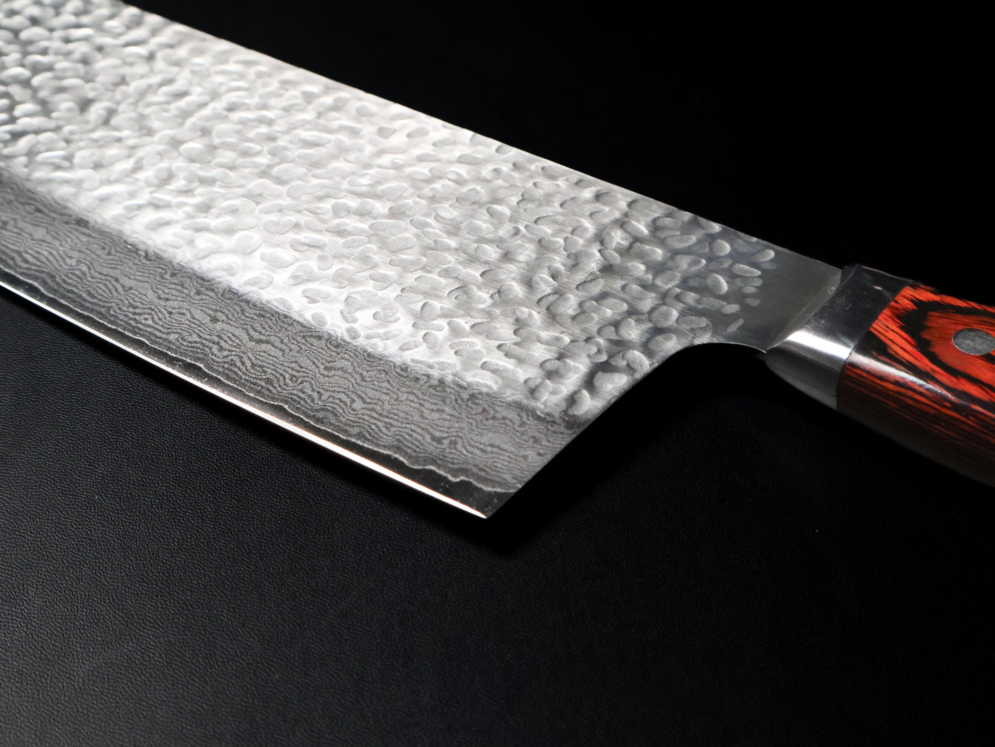 Sakai Takayuki 33 Layer Damascus VG10 Chinese Cleaver 195×85mm 堺孝行 07403 洋ハンドル 33層ダマスカス 槌目 VG10 中華包丁 195×85mm
