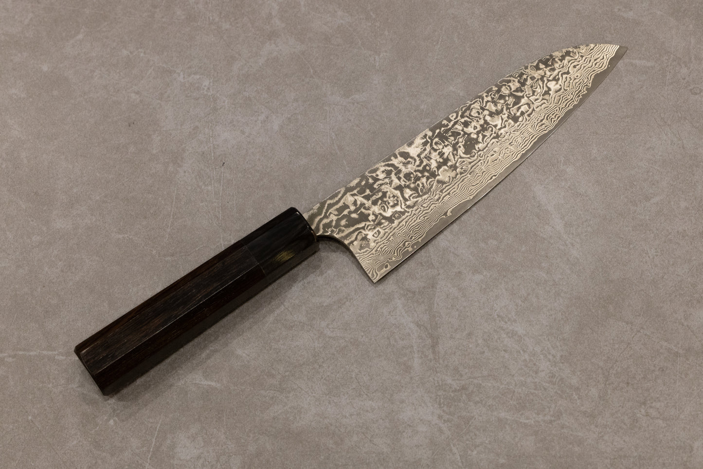 Takeshi Saji R2 Damascus Black Finish Santoku 170mm 佐治武士R2ダマスカス黒仕上げ三徳170mm
