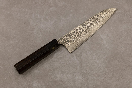 Takeshi Saji R2 Damascus Black Finish Santoku 170mm 佐治武士R2ダマスカス黒仕上げ三徳170mm
