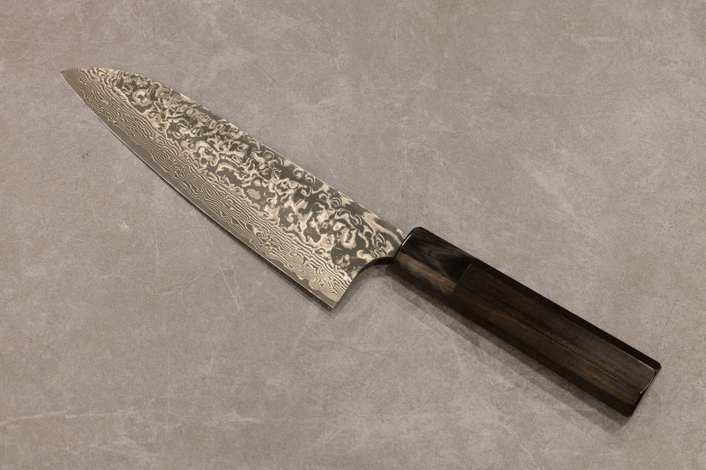 Takeshi Saji R2 Damascus Black Finish Santoku 170mm 佐治武士R2ダマスカス黒仕上げ三徳170mm
