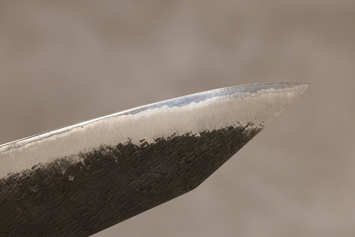 Shigeki Tanaka Aogami #2 Stainless Clad Kurouchi Kiritsuke Gyuto 210mm 田中誠貴青二鋼ステンレスクラッド黒打切付牛刀210mm