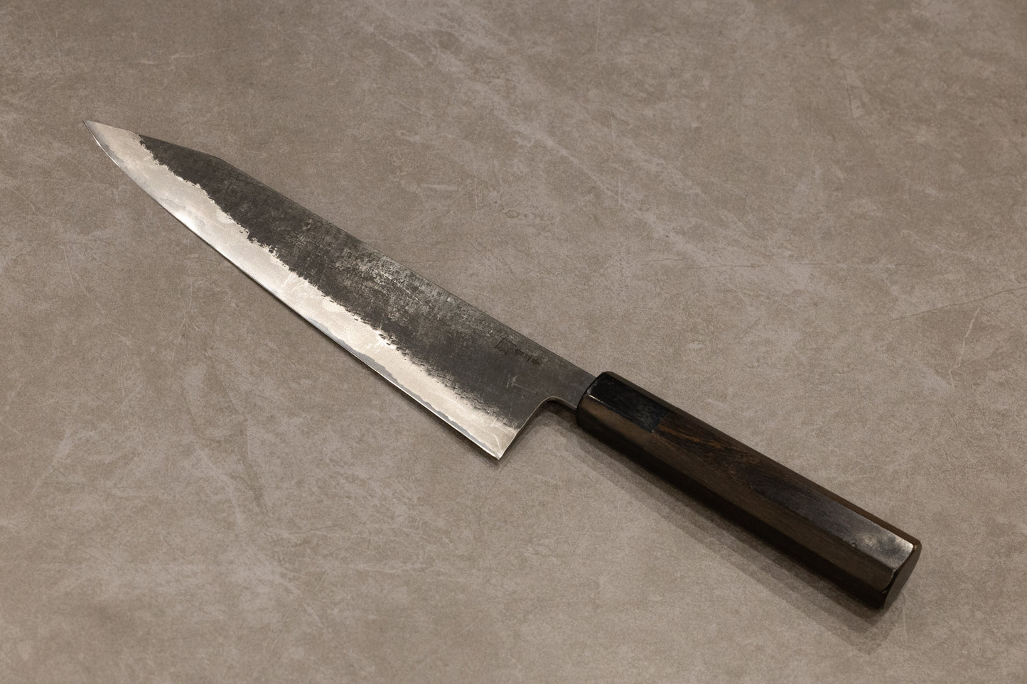 Shigeki Tanaka Aogami #2 Stainless Clad Kurouchi Kiritsuke Gyuto 240mm 田中誠貴青二鋼ステンレスクラッド黒打切付牛刀240mm
